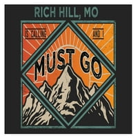 Rich Hill Missouri 9x Souvenir Wood Sign With Frame трябва да е дизайн