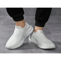 Zodanni Mens Thang Shoe Slip на чорапи за маратонки леки обувки за ходене Дамски ежедневни маратонки Удобни удобни плетени горни бели 8