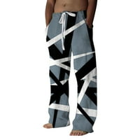 Мъжки товарни панталони отпечатани ленени джобни дантелени панталони за мъже за мъже