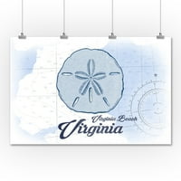 Вирджиния Бийч, Вирджиния - Пясъчен долар - Синя - Крайбрежна икона - произведение на фенерните преса