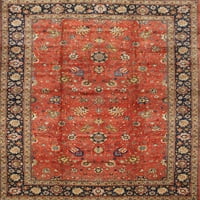 Ahgly Company Machine Wareable Indoor Square Traditional Bronze Brown Area Rugs, 7 'квадрат