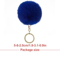 Destyer Lovely Fuzzy Ball Keychain Сласват удобни ключови пръстени Очарователни практически ключови вериги за деца възрастни студенти за възрастни хора