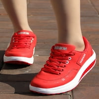 Zodanni жени ежедневни обувки за обувки за обувки за обувки дантела на платформа маратонки на открито модна маратонка спорт pu floral red 8