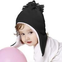 Dabuliu малки момчета момичета зимна шапка и ръкавици комплект бебе руно облицовани шапки с ухото топла зимна ръкавица шапка за деца момичета момчета