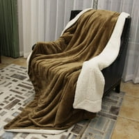Howarmer Sherpa Fleece Bendlet, кафяво дебело размито топли меки одеяла и хвърляния за диван, 90 x90