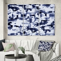 Art DesignArt абстрактно впечатление в класическо синьо на бяло II Модерен печат на стена на платно. Широк в. Високи - панели