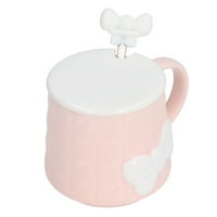 Сладка керамична чаша, лесна карикатура в стил халба за дома за домашни подаръци розово
