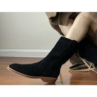 Ymiytan дами носете устойчиви зимни обувки ежедневни леки блокове къси обувки ходене без плъзгане ботуши черни 6.5