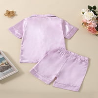 Lamuusaa Toddler Girls Boys Summer Outfit комплекти с къс ръкав риза с ревера + солидни цветни къси панталони