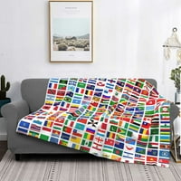 Световен флаг одеяло топло фланелно хвърляне на одеялни знамена на всички страни на световните одеяла за диван диван