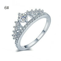 Звъни нова модна златна доста корона дама кристален пръстен принцеса пръстен