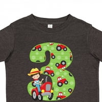 Inktastic Tractor Boy 3-ти подарък за рожден ден Toddler Boy Girl Тениска