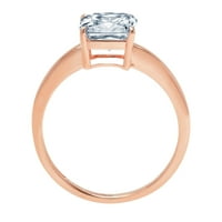 1. CT Brilliant Asscher Cut Clear Simulated Diamond 18K Rose Gold Politaire Ring SZ 3.75