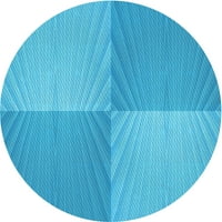 Ahgly Company Indoor Round Martuded Bright Cyan Blue Area Cured, 8 'кръг