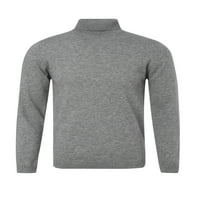 Една отваряща мъжка основна костенурка солидна тениска пуловер върхове твърди цвят небрежен топъл свободен пуловер