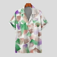 Мъжки копче с къс ръкав с винтидж ризи за боулинг хавайски ежедневни отпечатани плажни риза Лято редовен год отгоре