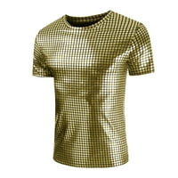 Тениски за аутиране за мъже модни летни ежедневни отпечатани къси ръкав лъскава тениска дамски върхове поло ризи за мъже злато