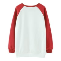 Женска риза на Сейнт Патрик Бъфало Кариран Шамрок Винтидж детелина Графична тениска празнична тийджърска графична блуза светец патрик кръгла шия разхлабена пуловер отгоре червено s
