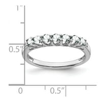 14k бяло злато Topaz и истински диамантен 7-каменна пръстен