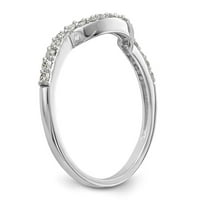 Солиден 14k бял златен диамант сватбена лента с размер на пръстена