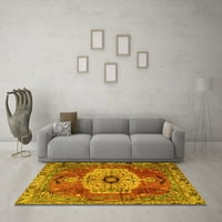 Ahgly Company Indoor Square Persian Yellow Traditional Area Rugs, 8 'квадрат