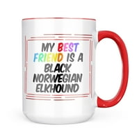 Neonblond, най -добрият ми приятел, черно норвежки куче Elkhound от подарък за халба в Норвегия за любители на чай за кафе