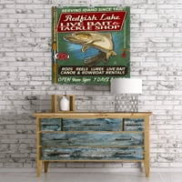 Redfish Lake, Айдахо, Tackle Shop Trout, винтидж знак