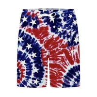 Aloohaidyvio товарни панталони за мъже ， мъже Независимост Ден на ивици флаг отпечатък шорти еластични талии плажни панталони