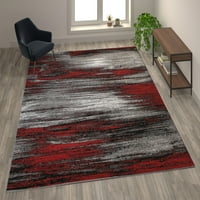 Lancaster Home Abstract Style Accent area Rug - изстърган модел 5 '7' - червено