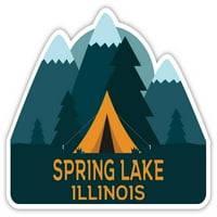 Пролетно езеро Илинойс Сувенир Винилов стикер Стикер Стикер за къмпинг дизайн