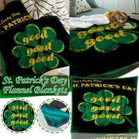 Cieken Ultra Soft Flannel Fleece Bed Bednet Green Happy St. Patrick's Day Throw Blanke