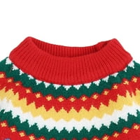 Бебешки деца момчета момичета ребро плетани коледни пуловер ретро геометрични суичъри O-Neck Дълги ръкав пуловер Детски тоалети