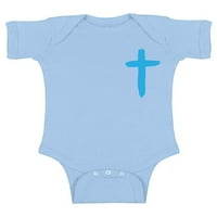 Неудобни стилове Син кръст бебешко боди Исус Кратки ръкави върхове за новородено бебе християнски кръстосани дрехи за бебета християнски боди за бебета момичета ?