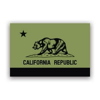 Приглушен стикер за зелено калифорнийски флаг - самозалепващ винил - устойчив на атмосферни влияния - направен в САЩ - Република Socal Cali