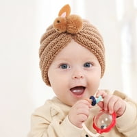 Топла вълнена заешка шапка новородено бебешко малко дете плетена шапка мека есен зимна шапка за момичета и момчета леко кафе