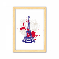 Айфелова кула очертания Франция Париж Декоративна дървена картина Домашна украса на картината A4