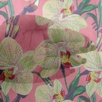 oneoone viscose chiffon fabric листа и орхидеи флорални печат тъкан bty wide
