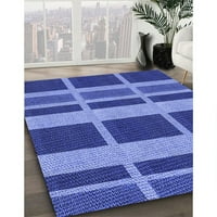 Ahgly Company Machine Pashable Indoor Rectangle Transitional Sky Blue Area Rugs, 6 '9'