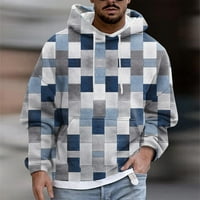 Cuoff Sweatshirt Hoodies for Men Fashion Print Loose и Wo с дълъг ръкав пуловер с качулка син 3x