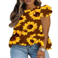 Frontwalk Floral Tunic Blouse Tops for Women Beach Ruffled тениски върхове Дами лятна бохо риза върхове размер s-xl