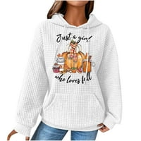 Основни качулки стабилни дрехи Женски моден ежедневен отпечатан качулка пуловер с дълъг ръкав пуловер