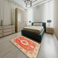 Ahgly Company Indoor Clayer Традиционни килими от червен медальон, 3 'квадрат
