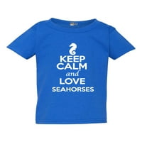 Запазете спокойствие и обичайте морските кончета морски океан любител на животни Toddler Kids Тениска тениска