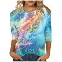 Пролетни ризи за ръкави за жени летни модерни ежедневни върхове кръгла шия разхлабена пуловер удобни меки блузи