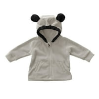 Pedort Toddler Baby Boy Juge Clothes Full Zip Up Kids Sherpa облицована суитчър Зимно меко топло яке сиво, 110