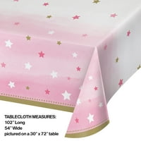 Party Central Club of Pink and White Decorate One Little Star Table Cover 16.2