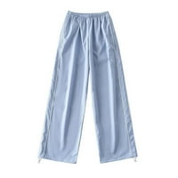 Yuwull регулируеми товарни панталони жени летни дамски еластични панталони с висока талия суитчъри Разхлабени панталони с панталони с джобове на хлабина