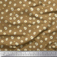 Soimoi Polyester Crepe Fabric Daisy Shirting Print Fabric по двор широк