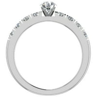 Годедни пръстени за жени - кръгло блестящо 18k бяло злато 1. CT GIA сертификат