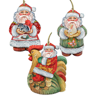 Дизайнерски комплект на Дядо Коледа Домашни домашни любимци Дървени коледни орнаменти 5.5